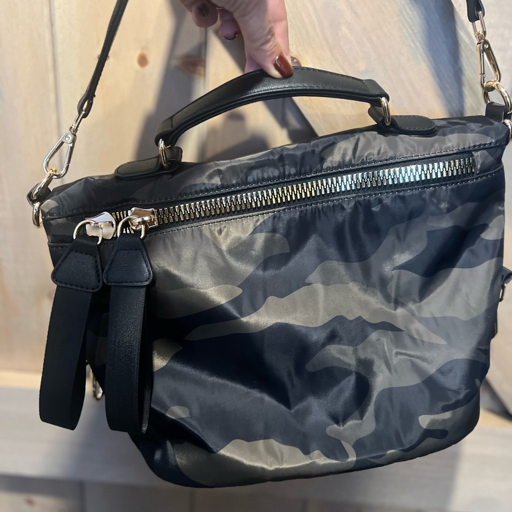 NWOT. Camo print crossbody bag.